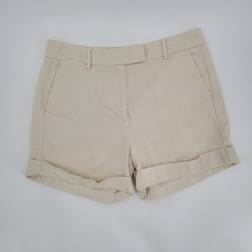 J.Crew Women's 100% Cotton Cream Color Chino Shorts With Pockets